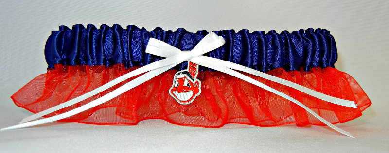Cleveland Guardians Inspired Garter with Licensed Charm